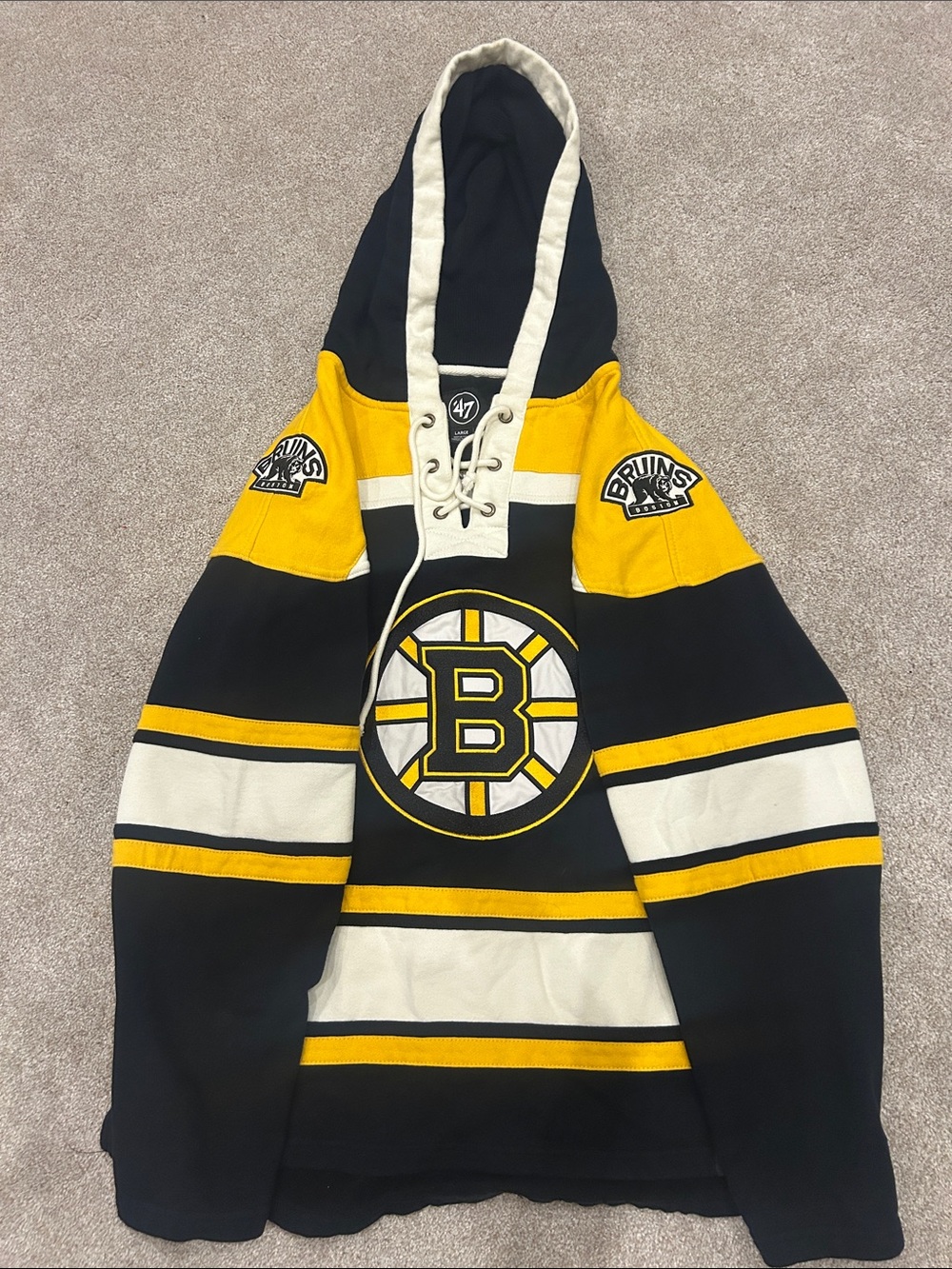 47 NHL Boston Bruins Black & Yellow Pullover Hoodie
